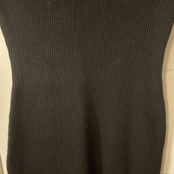 Lu NYC Black Ribbed Corset Peep Hole Sweater Dress - Picture 3 of 6
